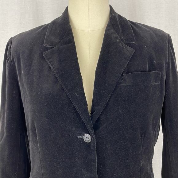 Vintage 70's Butterfly Prestige Velvet Blazer in Black - Picture 2 of 5
